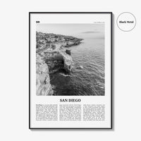 San Diego Print Black and White No 2, San Diego Wall Art, San Diego Poster, Surf Poster Print, California, USA, United States