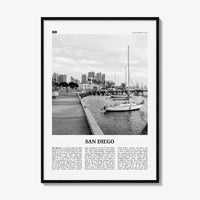 San Diego Print Black and White No 3, San Diego Wall Art, San Diego Poster, California, USA, United States, North America