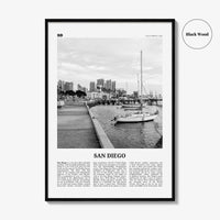 San Diego Print Black and White No 3, San Diego Wall Art, San Diego Poster, California, USA, United States, North America