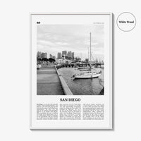 San Diego Print Black and White No 3, San Diego Wall Art, San Diego Poster, California, USA, United States, North America