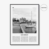 San Diego Print Black and White No 3, San Diego Wall Art, San Diego Poster, California, USA, United States, North America
