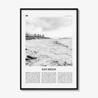San Diego Print Black and White No 4, San Diego Wall Art, San Diego Poster, California, USA, United States, North America