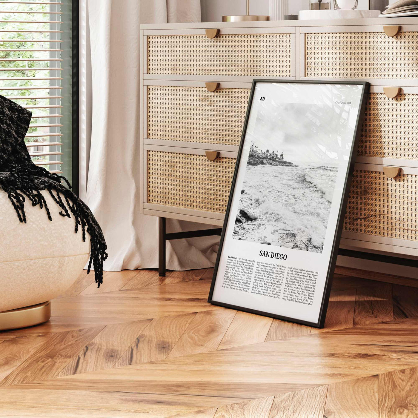 San Diego Print Black and White No 4, San Diego Wall Art, San Diego Poster, California, USA, United States, North America