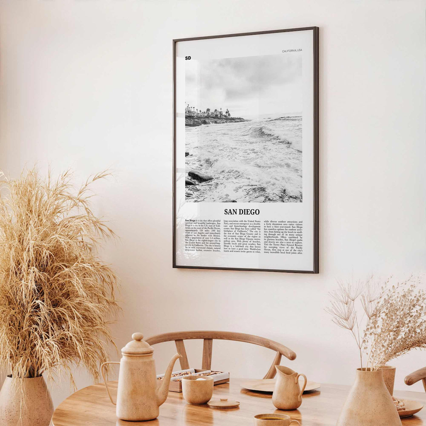 San Diego Print Black and White No 4, San Diego Wall Art, San Diego Poster, California, USA, United States, North America