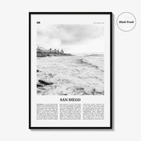 San Diego Print Black and White No 4, San Diego Wall Art, San Diego Poster, California, USA, United States, North America