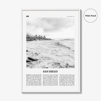 San Diego Print Black and White No 4, San Diego Wall Art, San Diego Poster, California, USA, United States, North America