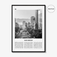 San Diego Print Black and White No 5, San Diego Wall Art, San Diego Poster, Surf Poster Print, California, USA, United States