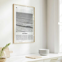 San Diego Print Black and White No 6, San Diego Wall Art, San Diego Poster, California, USA, United States, North America