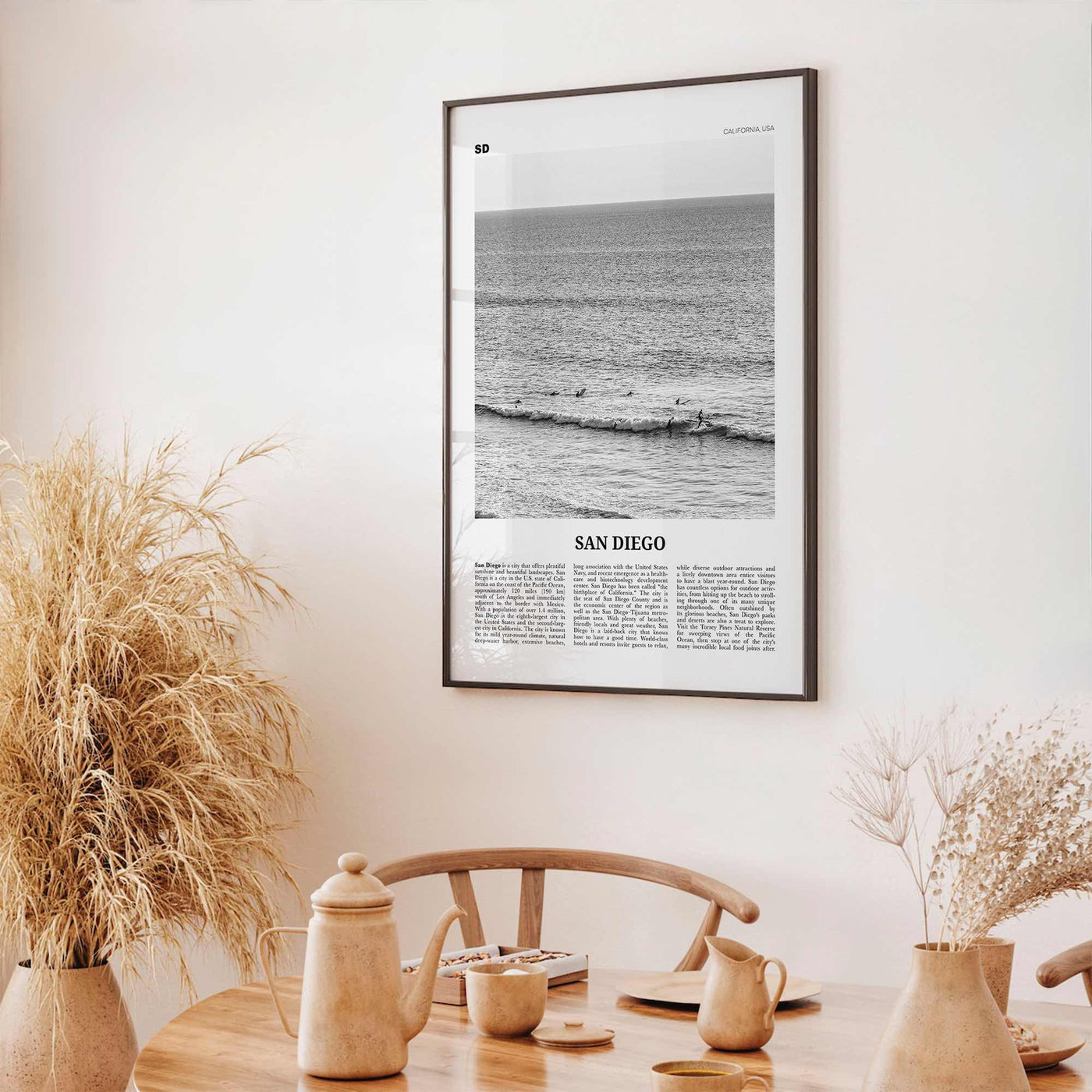 San Diego Print Black and White No 6, San Diego Wall Art, San Diego Poster, California, USA, United States, North America