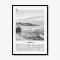 San Diego Print Black and White No 8, San Diego Wall Art, San Diego Poster, California, USA, United States, North America
