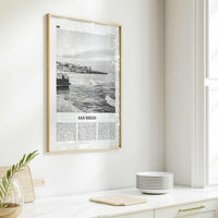 San Diego Print Black and White No 8, San Diego Wall Art, San Diego Poster, California, USA, United States, North America