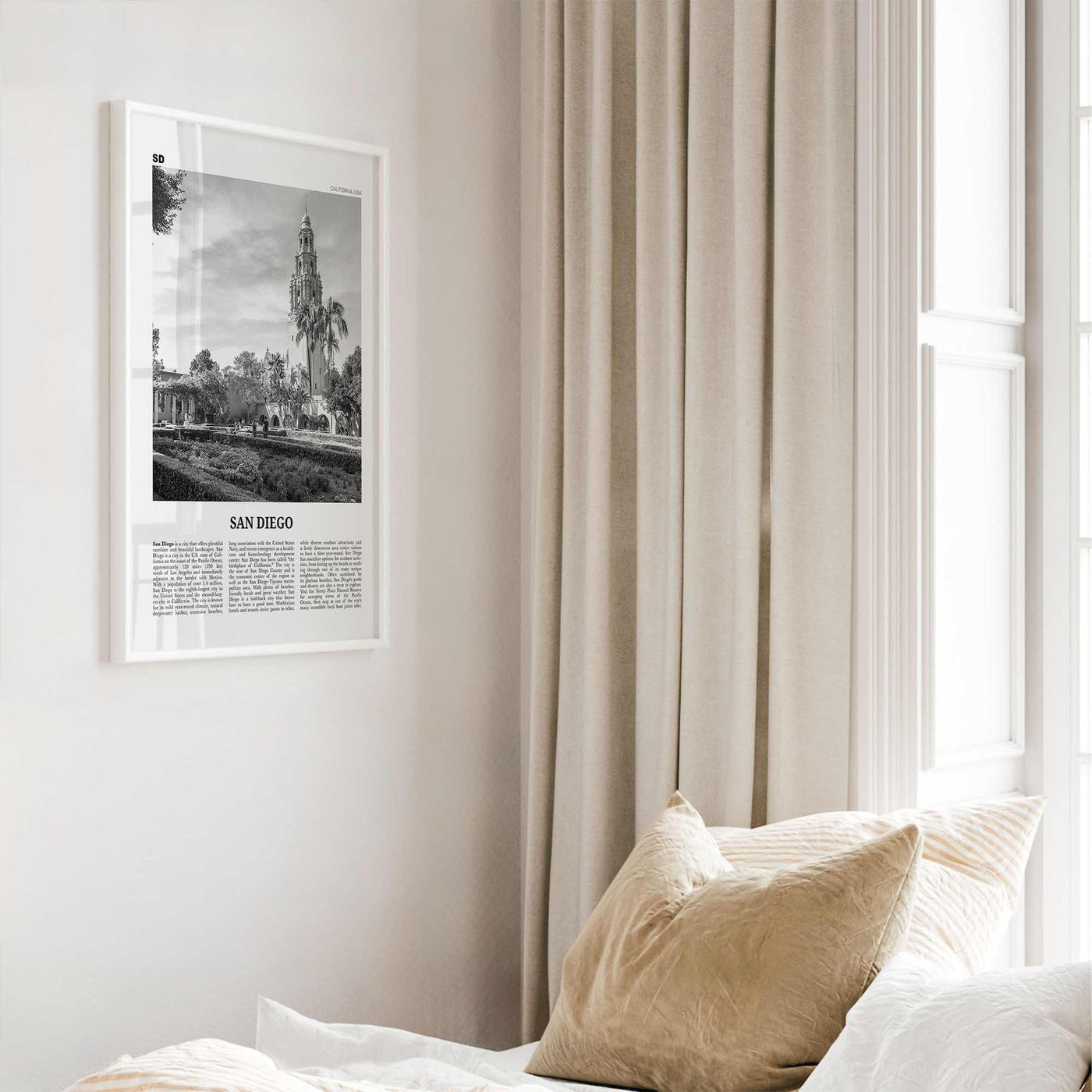 San Diego Print Black and White No 9, San Diego Wall Art, San Diego Poster, San Diego Photo, San Diego Décor, San Diego Map, California, USA