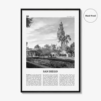 San Diego Print Black and White No 9, San Diego Wall Art, San Diego Poster, San Diego Photo, San Diego Décor, San Diego Map, California, USA