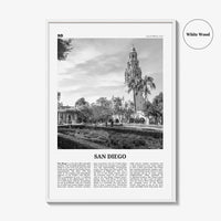 San Diego Print Black and White No 9, San Diego Wall Art, San Diego Poster, San Diego Photo, San Diego Décor, San Diego Map, California, USA
