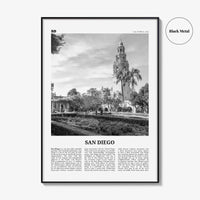 San Diego Print Black and White No 9, San Diego Wall Art, San Diego Poster, San Diego Photo, San Diego Décor, San Diego Map, California, USA