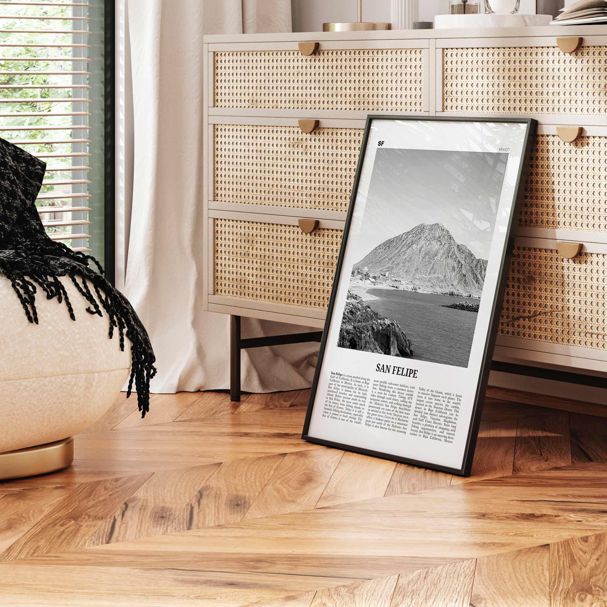 San Felipe Print Black and White, San Felipe Wall Art, San Felipe Poster, San Felipe Photo, San Felipe Map, San Felipe Wall Decor, Mexico