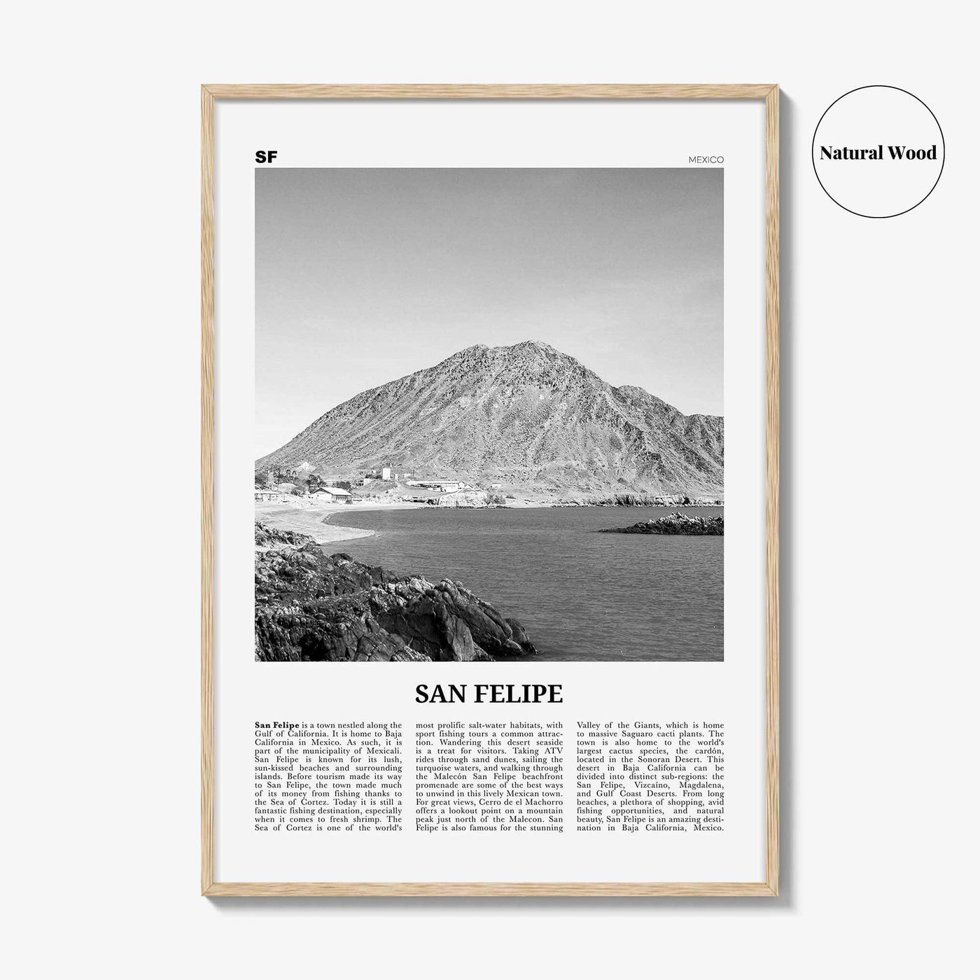 San Felipe Print Black and White, San Felipe Wall Art, San Felipe Poster, San Felipe Photo, San Felipe Map, San Felipe Wall Decor, Mexico