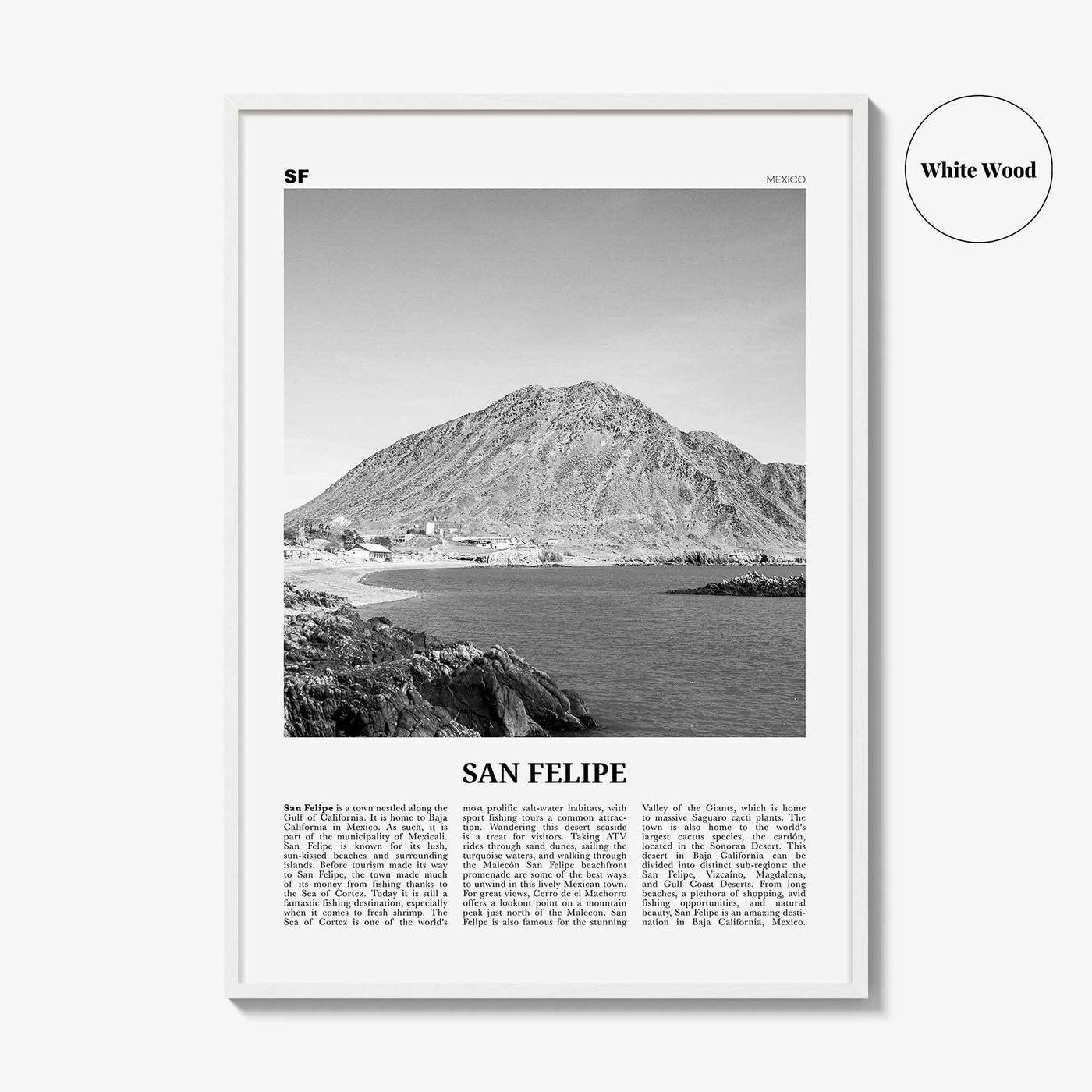 San Felipe Print Black and White, San Felipe Wall Art, San Felipe Poster, San Felipe Photo, San Felipe Map, San Felipe Wall Decor, Mexico