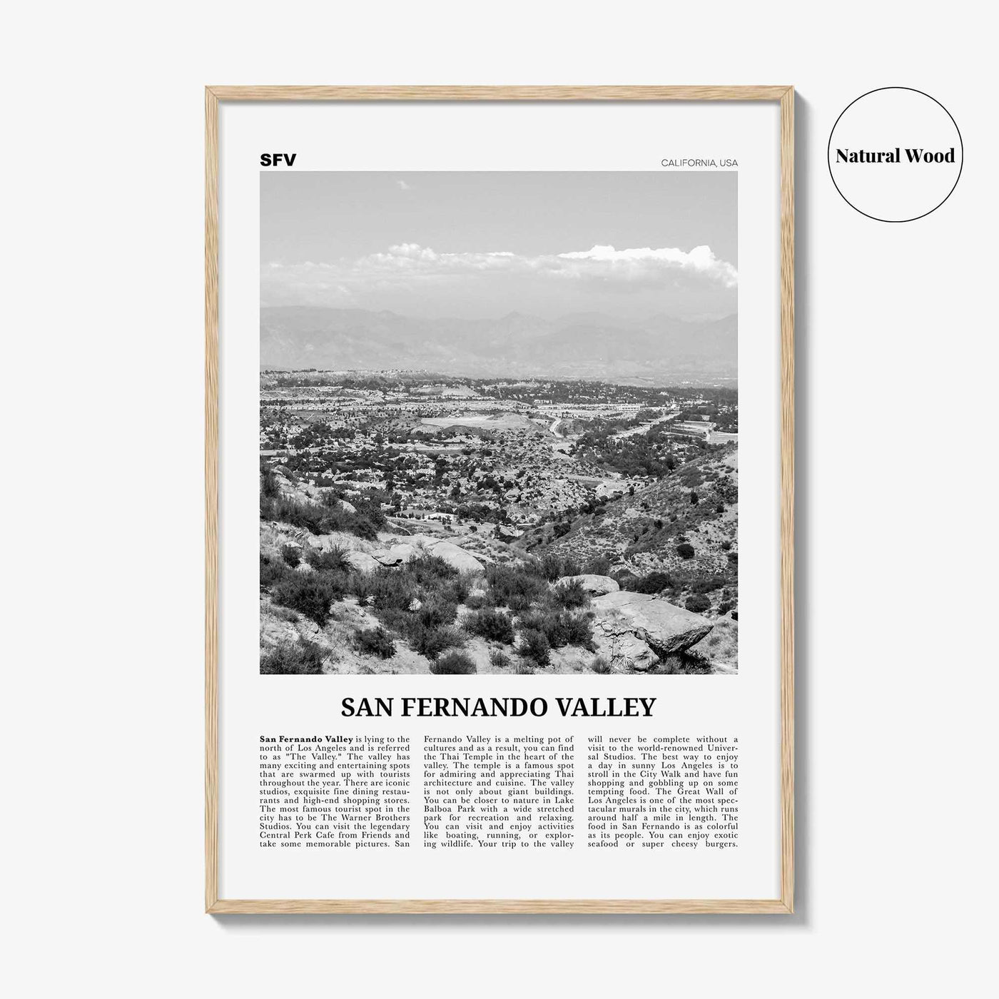 San Fernando Valley Print Black and White No 1, San Fernando Valley Art, San Fernando Valley Poster, San Fernando Photo, California, USA