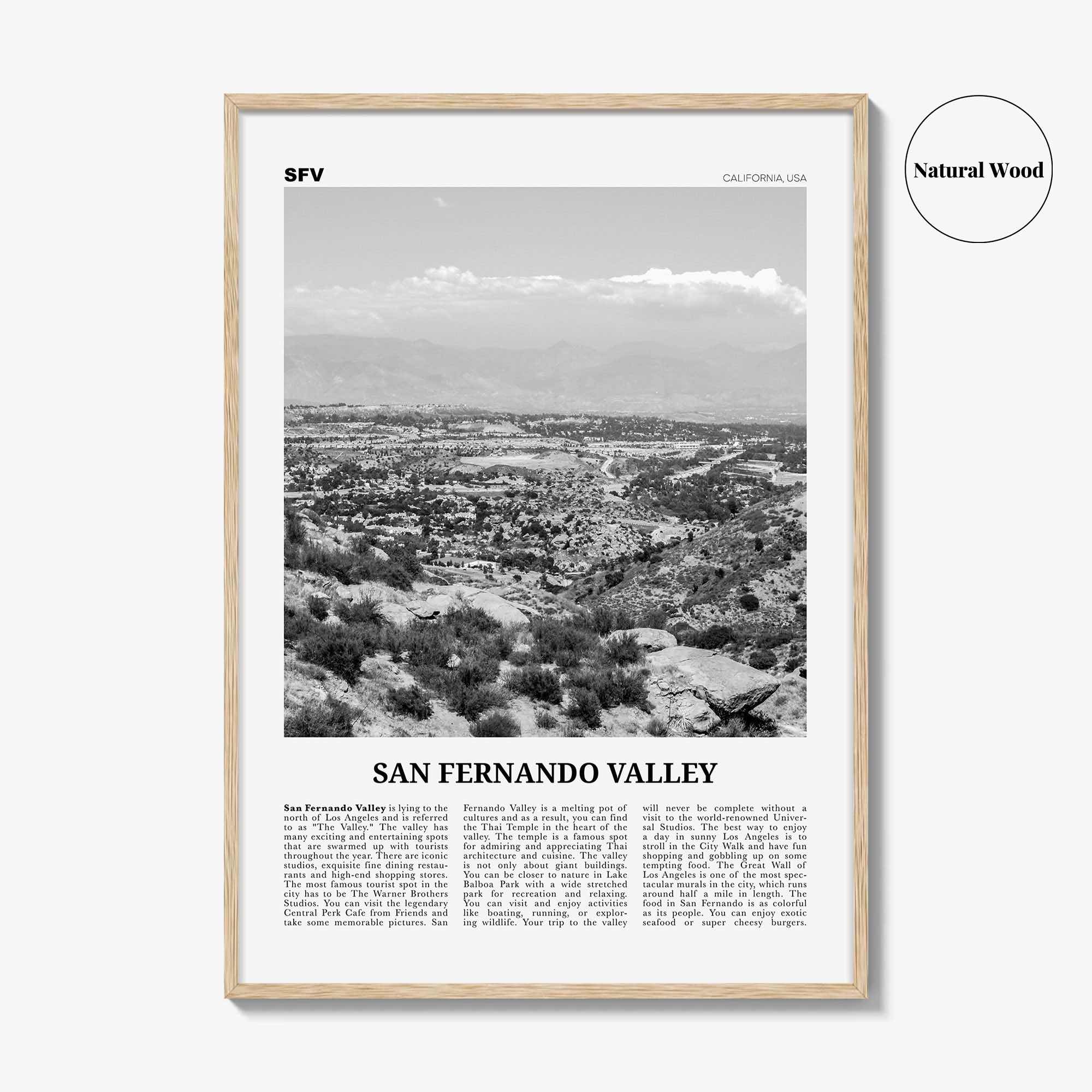 San Fernando Valley Print Black and White No 1, San Fernando Valley Art, San Fernando Valley Poster, San Fernando Photo, California, USA