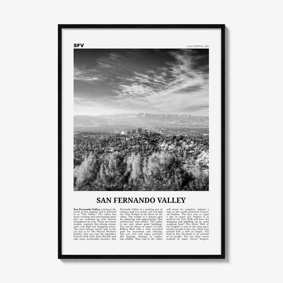 San Fernando Valley Print Black and White No 2, San Fernando Valley Art, San Fernando Valley Poster, San Fernando Photo, California, USA