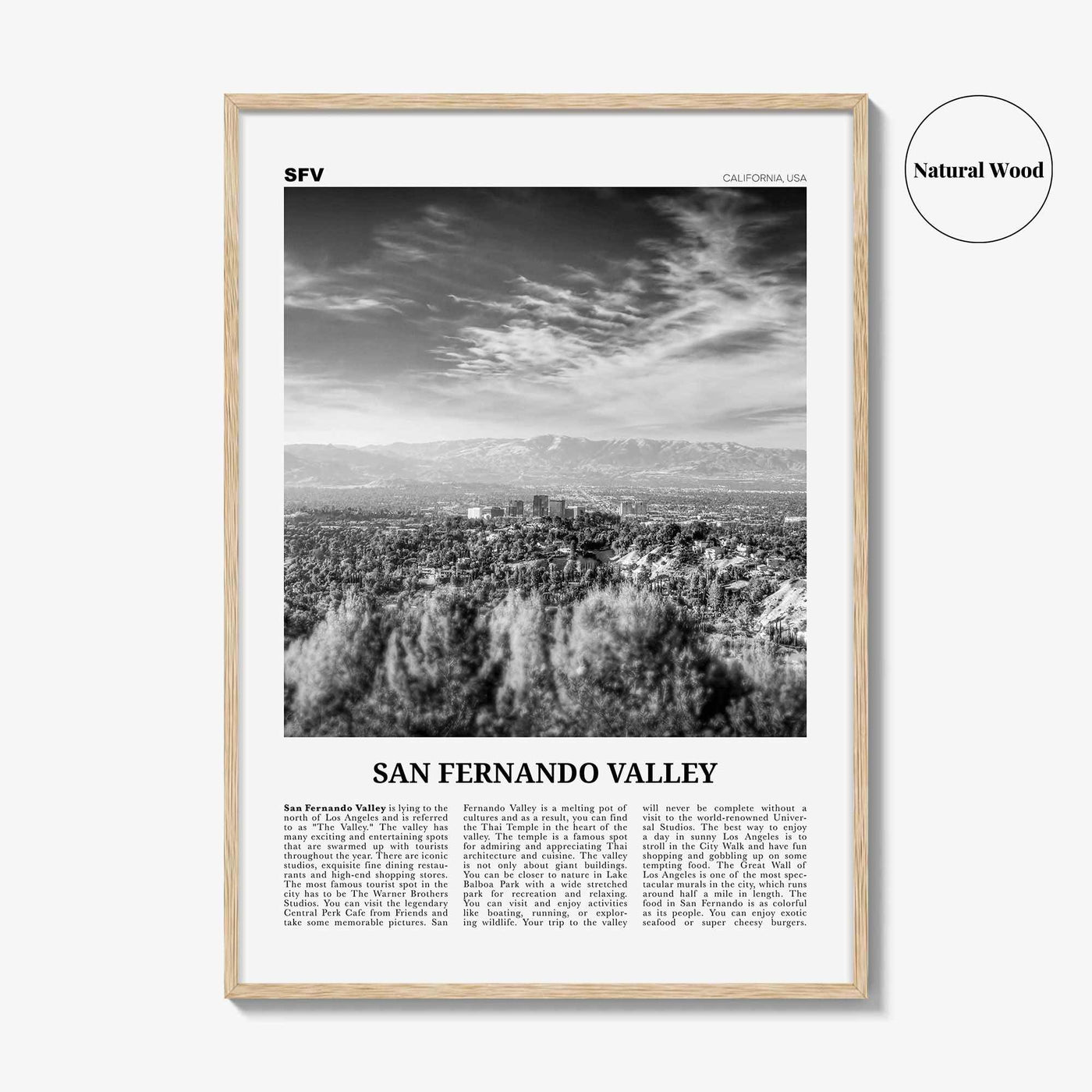 San Fernando Valley Print Black and White No 2, San Fernando Valley Art, San Fernando Valley Poster, San Fernando Photo, California, USA