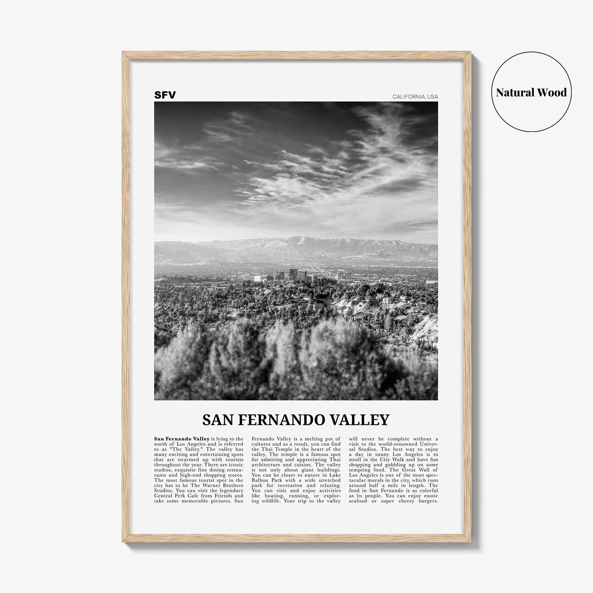 San Fernando Valley Print Black and White No 2, San Fernando Valley Art, San Fernando Valley Poster, San Fernando Photo, California, USA