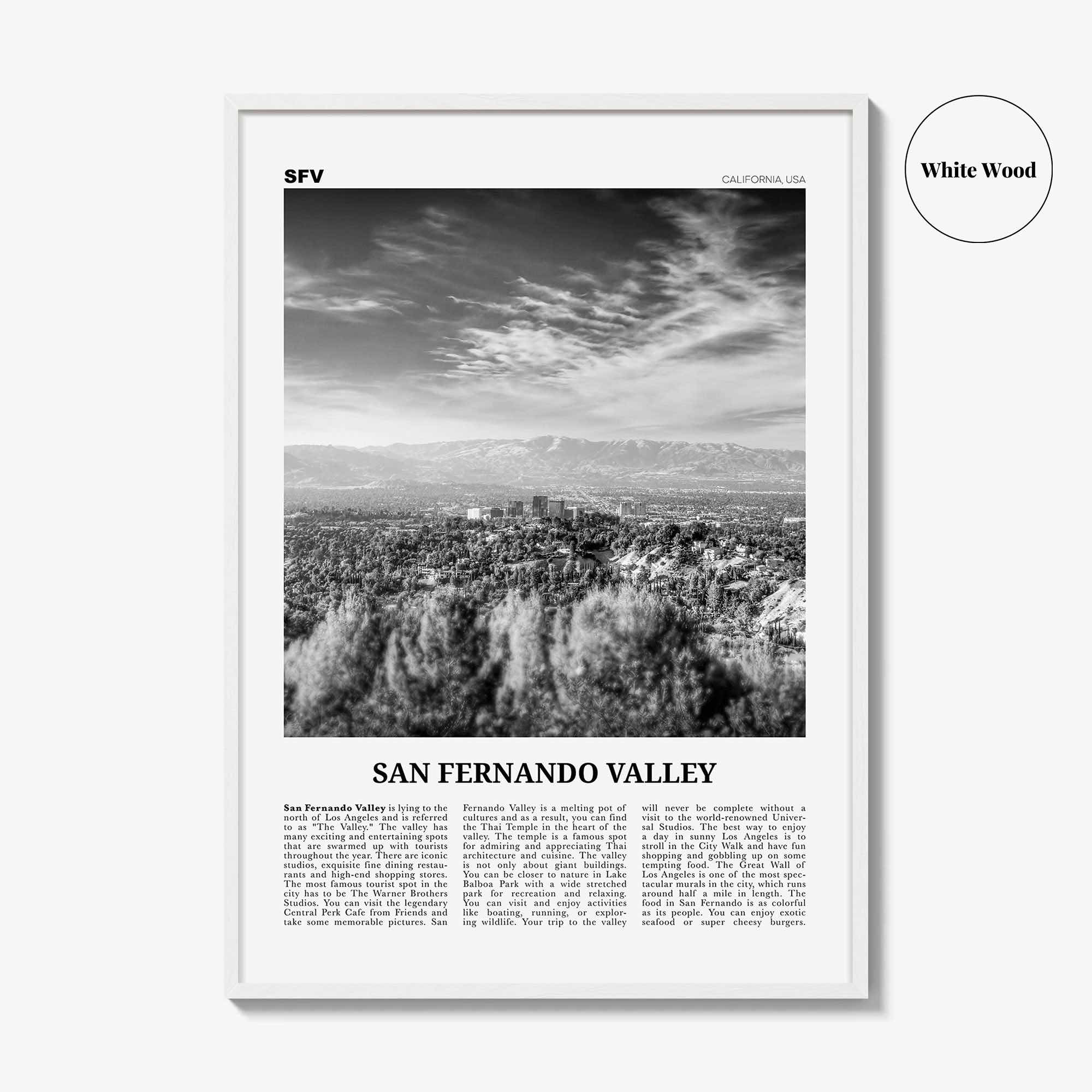 San Fernando Valley Print Black and White No 2, San Fernando Valley Art, San Fernando Valley Poster, San Fernando Photo, California, USA