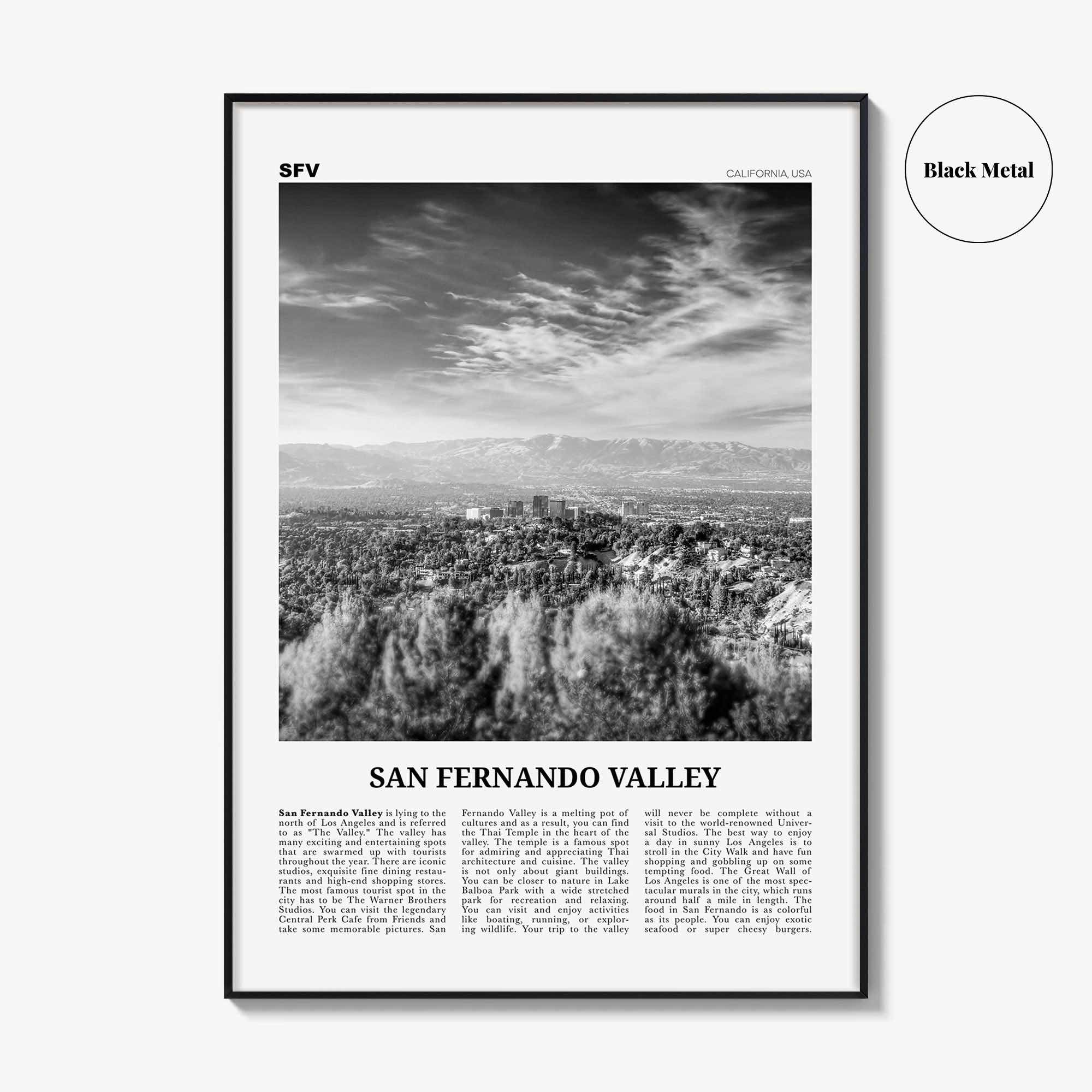 San Fernando Valley Print Black and White No 2, San Fernando Valley Art, San Fernando Valley Poster, San Fernando Photo, California, USA