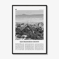 San Francisco County Print Black and White, San Francisco Wall Art, San Francisco Poster, San Francisco Photo, Wall Décor, San Francisco Map
