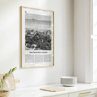 San Francisco County Print Black and White, San Francisco Wall Art, San Francisco Poster, San Francisco Photo, Wall Décor, San Francisco Map