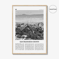 San Francisco County Print Black and White, San Francisco Wall Art, San Francisco Poster, San Francisco Photo, Wall Décor, San Francisco Map