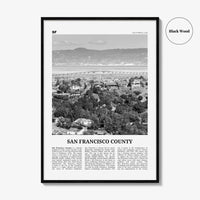 San Francisco County Print Black and White, San Francisco Wall Art, San Francisco Poster, San Francisco Photo, Wall Décor, San Francisco Map