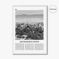 San Francisco County Print Black and White, San Francisco Wall Art, San Francisco Poster, San Francisco Photo, Wall Décor, San Francisco Map