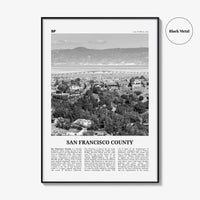 San Francisco County Print Black and White, San Francisco Wall Art, San Francisco Poster, San Francisco Photo, Wall Décor, San Francisco Map