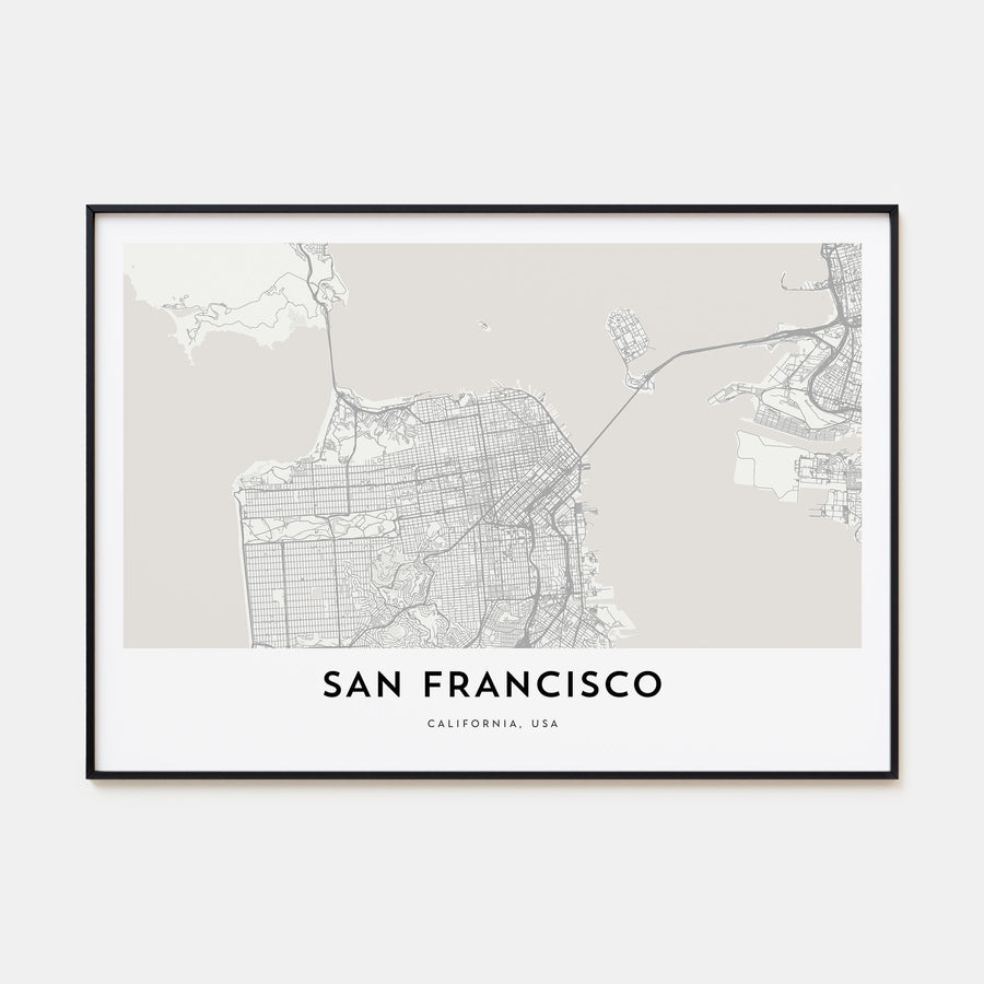 San Francisco Map Landscape Poster
