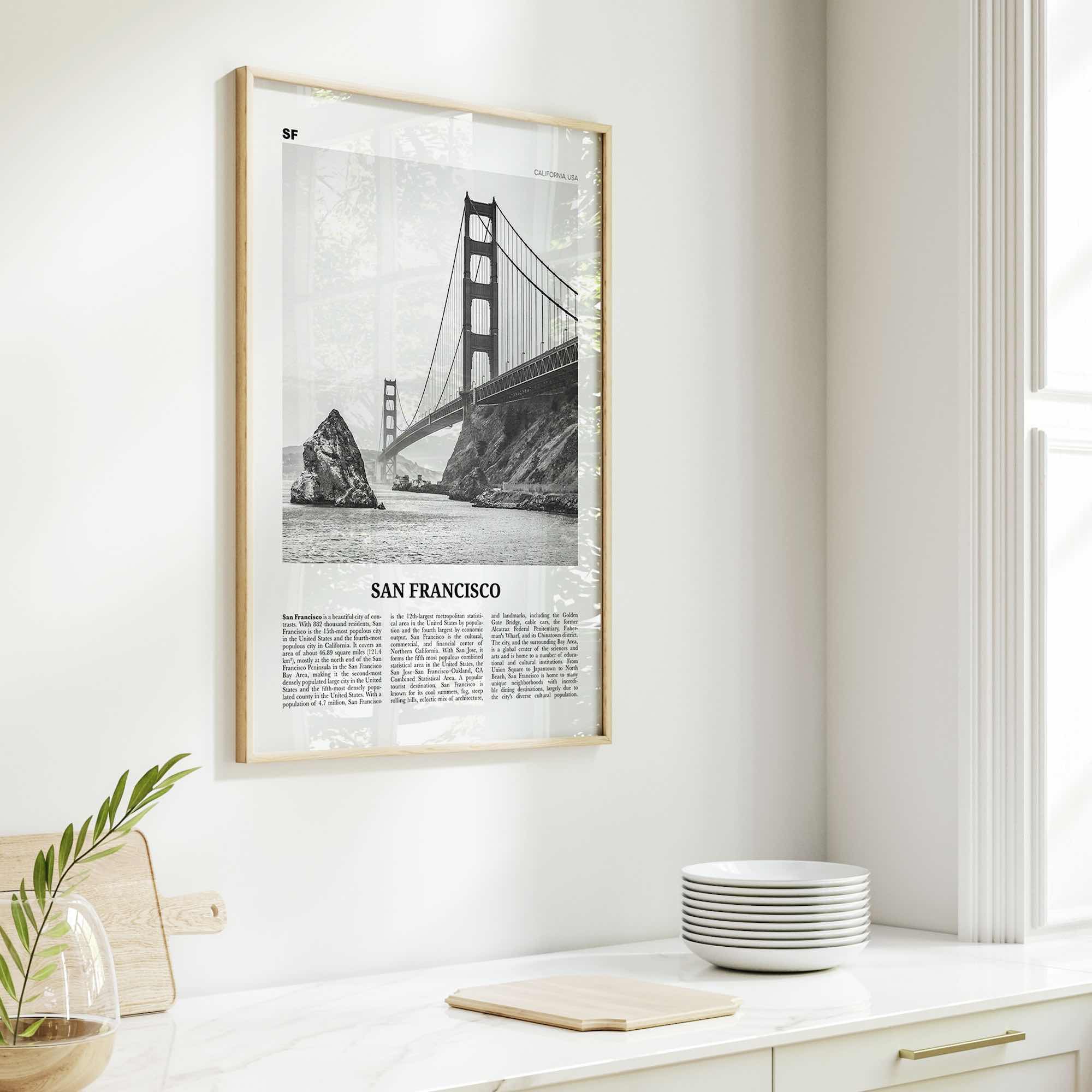 San Francisco Print Black and White No 1, San Francisco Wall Art, San Francisco Poster, San Francisco Photo, Golden Gate Bridge California
