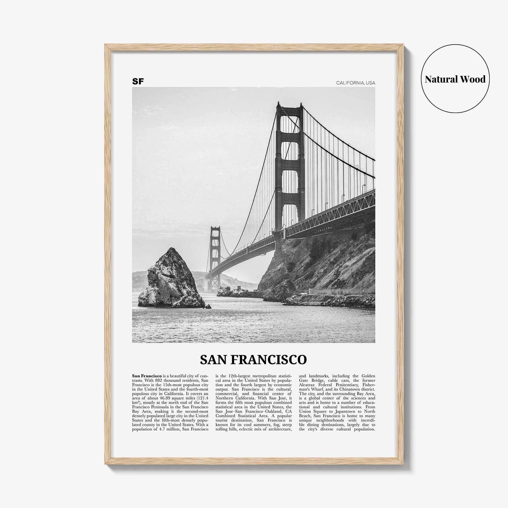 San Francisco Print Black and White No 1, San Francisco Wall Art, San Francisco Poster, San Francisco Photo, Golden Gate Bridge California