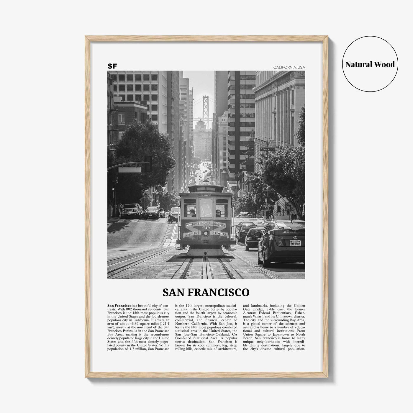 San Francisco Print Black and White No 2, San Francisco Wall Art, San Francisco Poster, San Francisco Photo, California, USA, United States