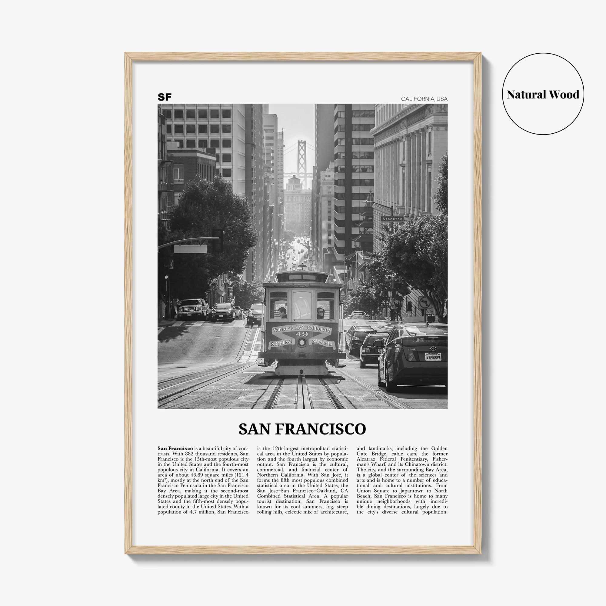 San Francisco Print Black and White No 2, San Francisco Wall Art, San Francisco Poster, San Francisco Photo, California, USA, United States