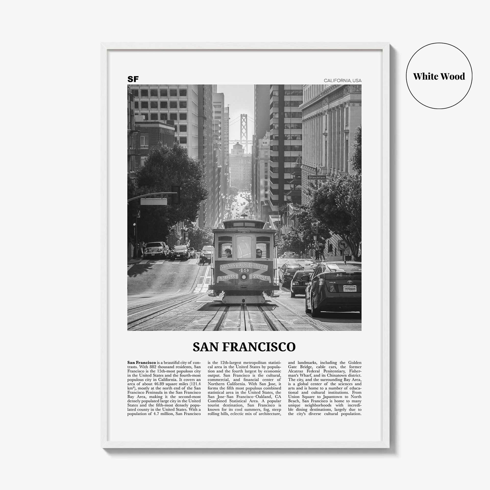 San Francisco Print Black and White No 2, San Francisco Wall Art, San Francisco Poster, San Francisco Photo, California, USA, United States