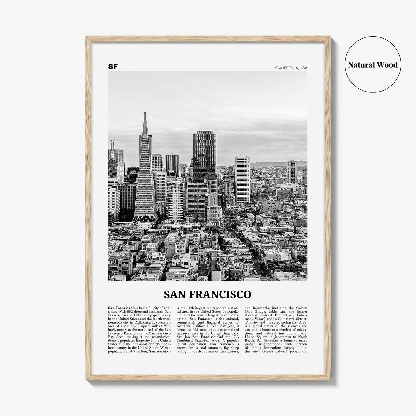 San Francisco Print Black and White No 3, San Francisco Wall Art, San Francisco Poster, San Francisco Photo, California, USA