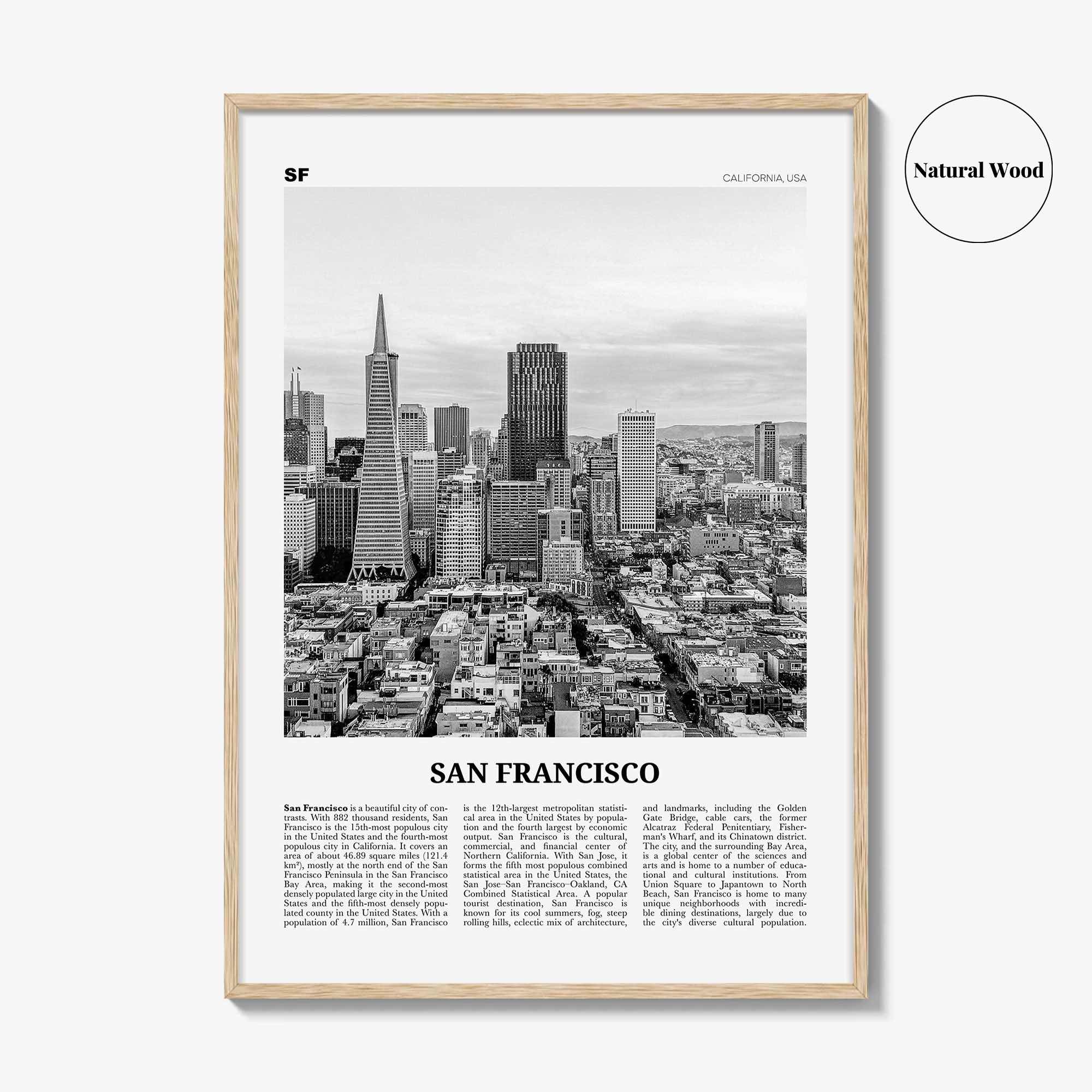 San Francisco Print Black and White No 3, San Francisco Wall Art, San Francisco Poster, San Francisco Photo, California, USA