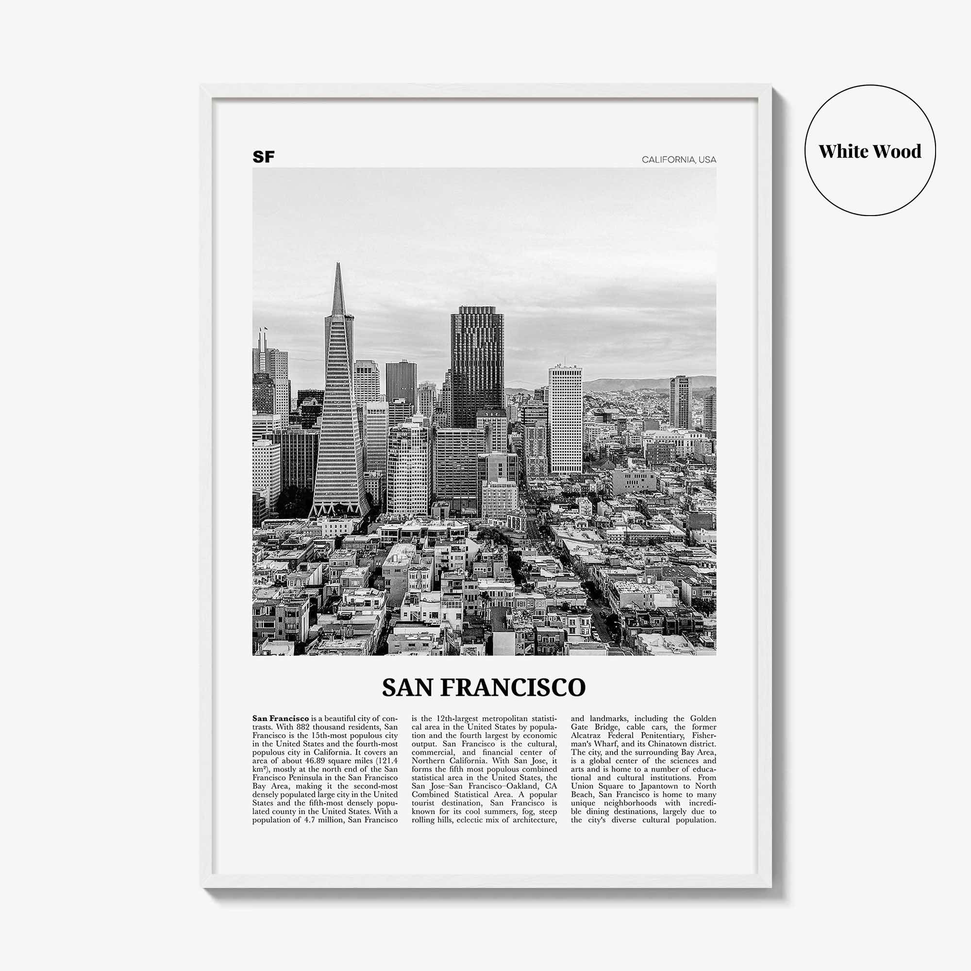 San Francisco Print Black and White No 3, San Francisco Wall Art, San Francisco Poster, San Francisco Photo, California, USA