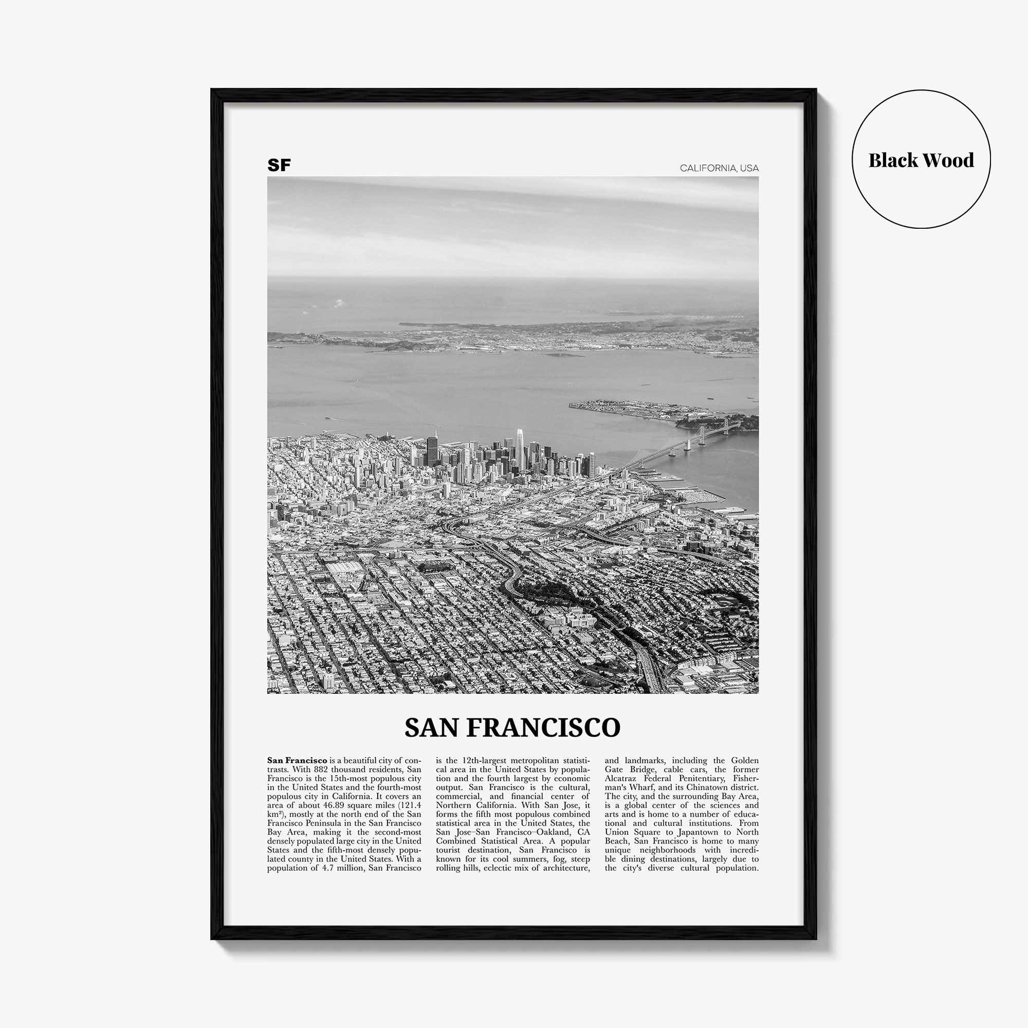 San Francisco Print Black and White No 4, San Francisco Wall Art, San Francisco Poster, San Francisco Photo, California, USA, United States