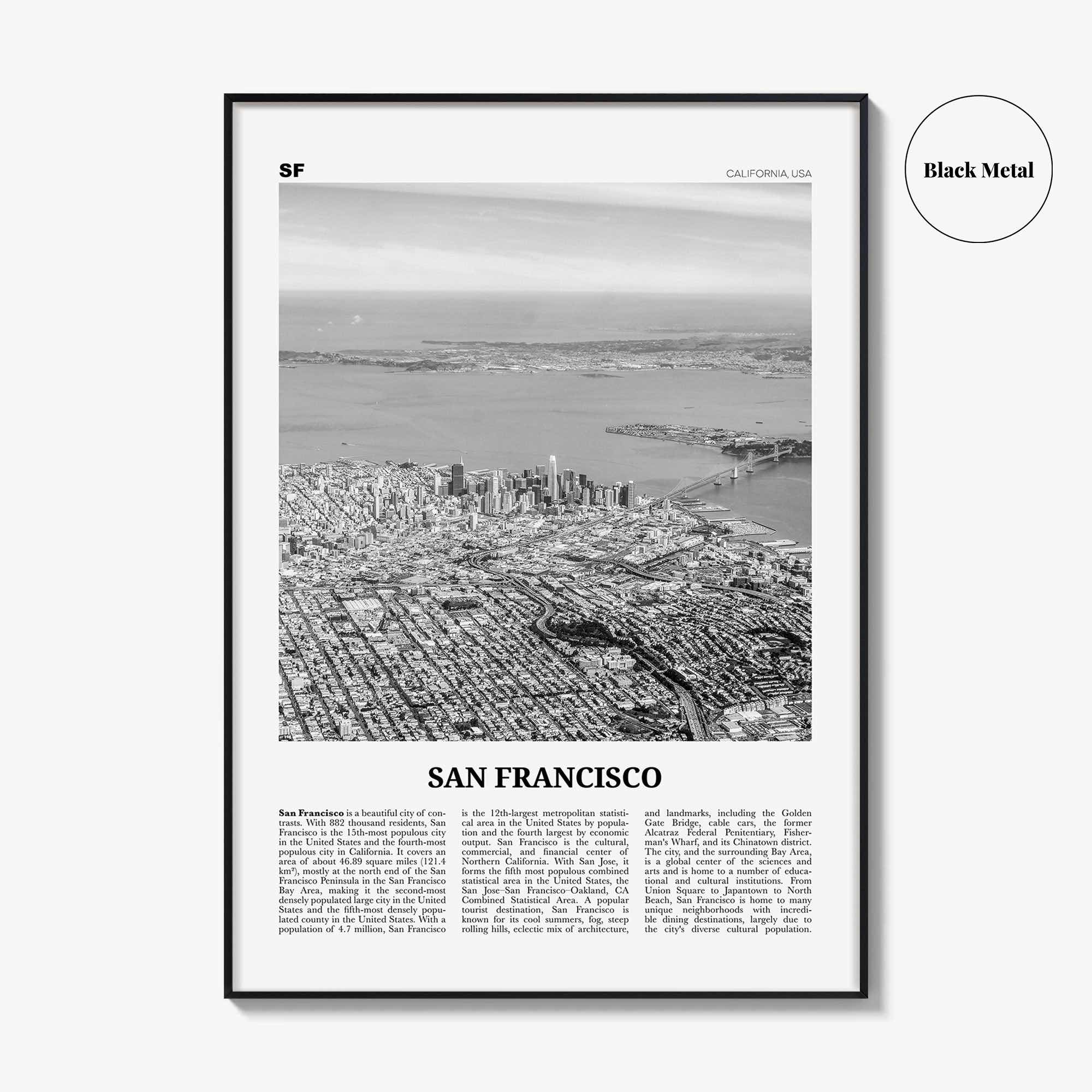 San Francisco Print Black and White No 4, San Francisco Wall Art, San Francisco Poster, San Francisco Photo, California, USA, United States