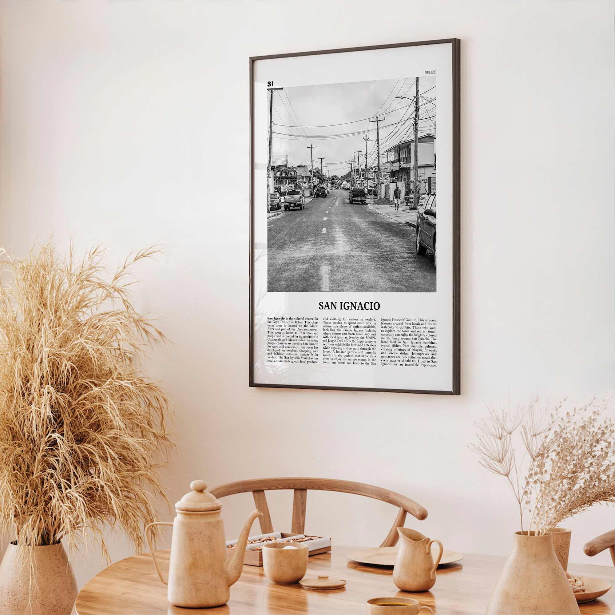 San Ignacio Print Black and White, San Ignacio Wall Art, San Ignacio Poster, San Ignacio Photo, San Ignacio Décor, San Ignacio Map, Belize