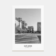 San Jose, California Portrait B&W No 1 Poster