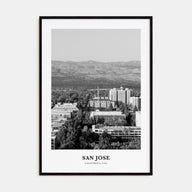 San Jose, California Portrait B&W No 2 Poster