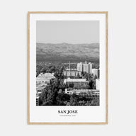 San Jose, California Portrait B&W No 2 Poster